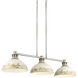 Kinsley 3 Light 38.88 inch Aged Galvanized Steel Linear Pendant Ceiling Light in Antique Ivory